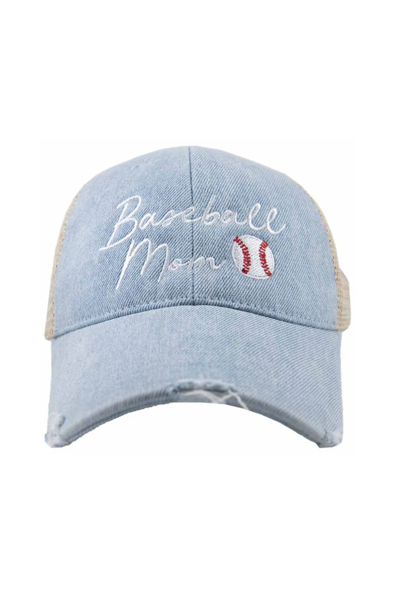 Baseball Mom Women's Trucker Denim Hat - Image 3