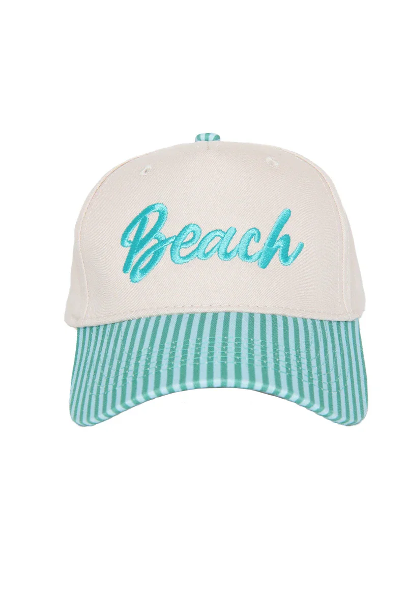 Beach Cursive Vintage Snapback Hat - Image 5