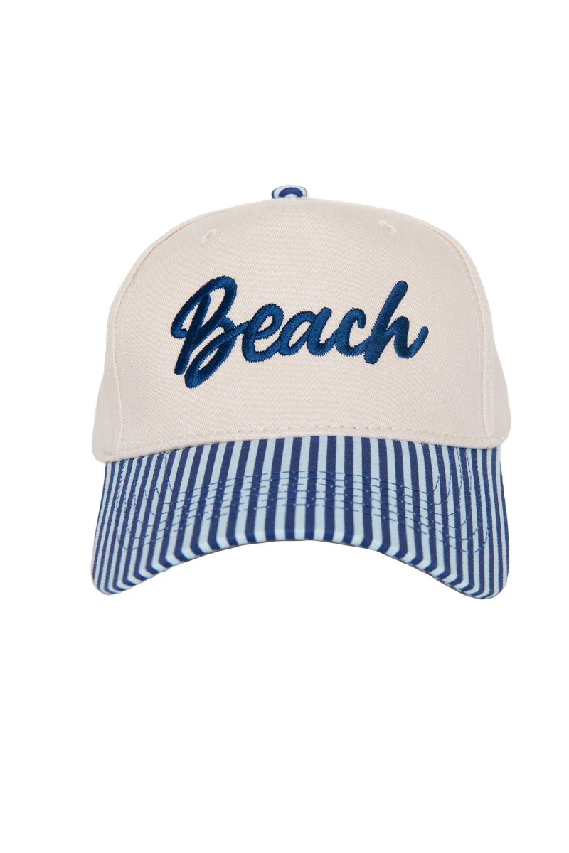 Beach Cursive Vintage Snapback Hat - Image 6