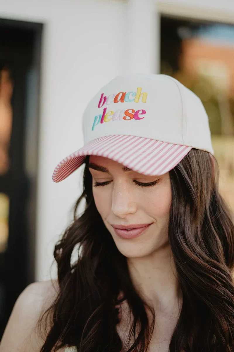 Beach Please (Lowercase) Women's Two-Toned Hat