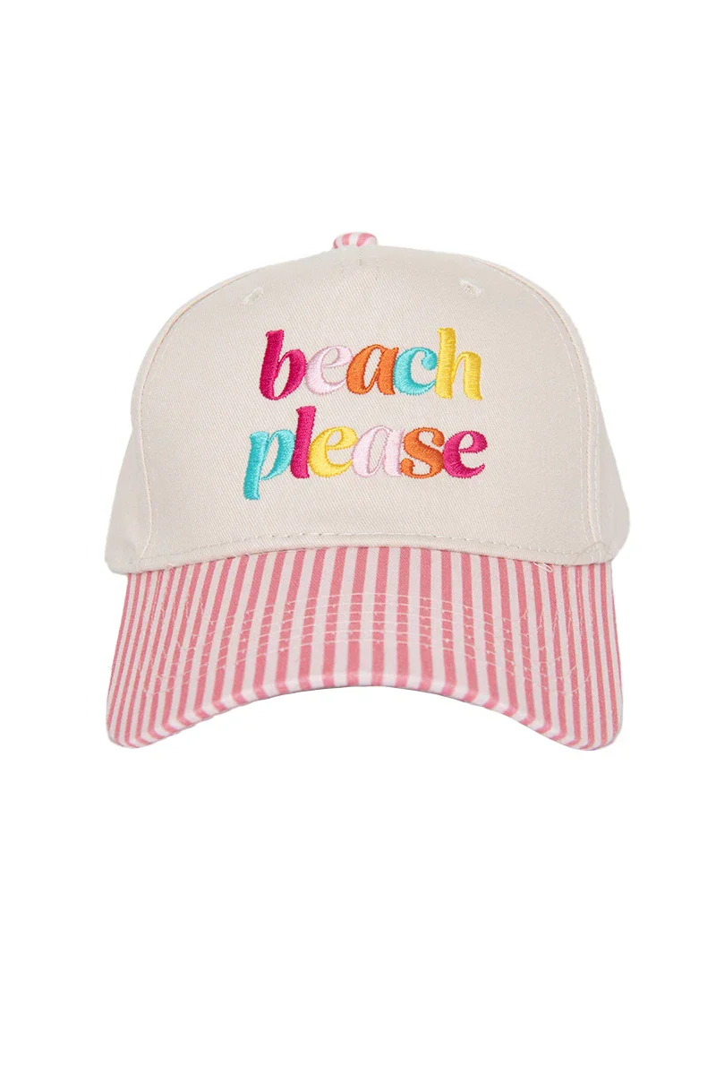Beach Please (Lowercase) Women's Two-Toned Hat - Image 3