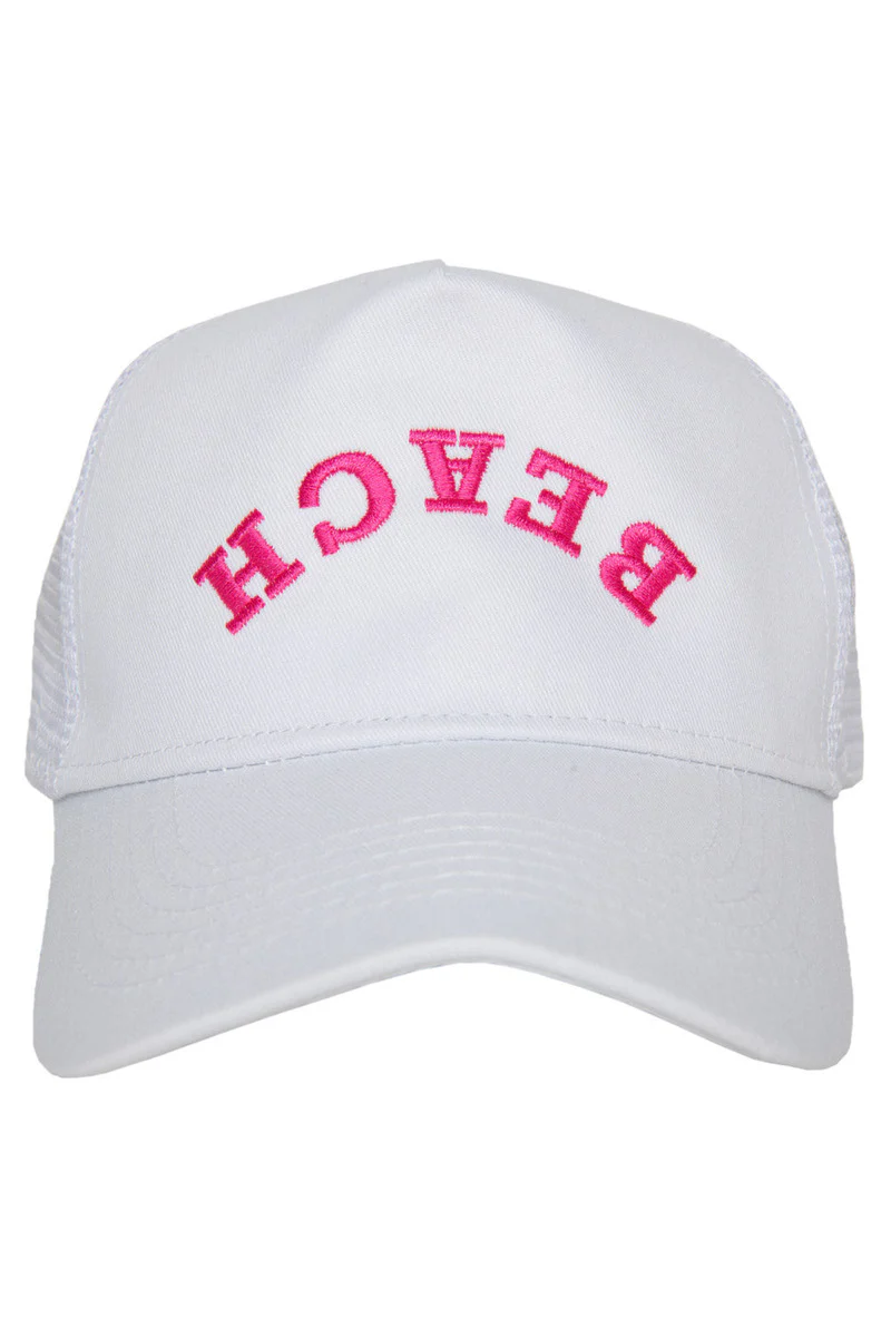 BEACH Upside Down Women's Trucker Hat - Image 3