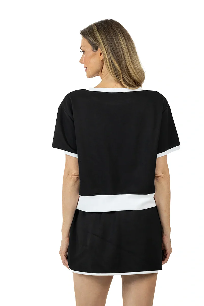 Black and White Two Piece Skirt Set - Image 11