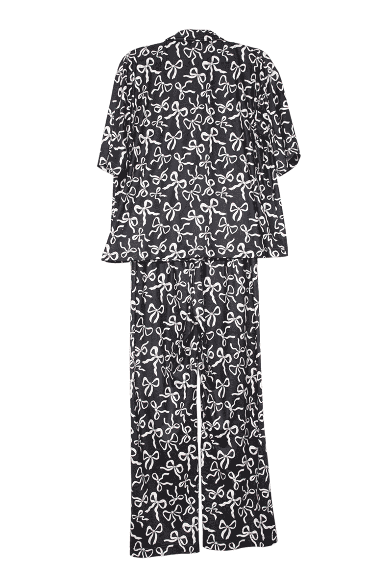 Black Bow Print PJ Pants Set - Image 6