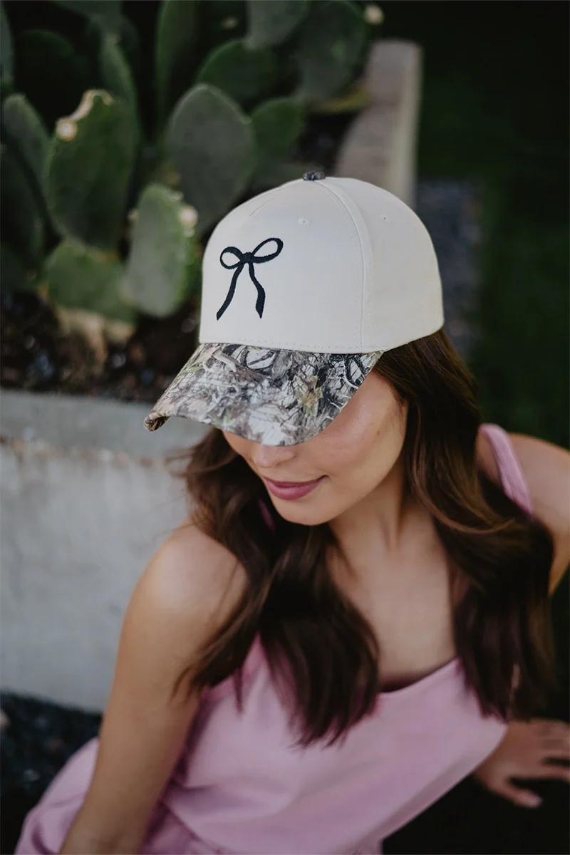 Coquette Bow Vintage Two-Toned Hat - Image 5
