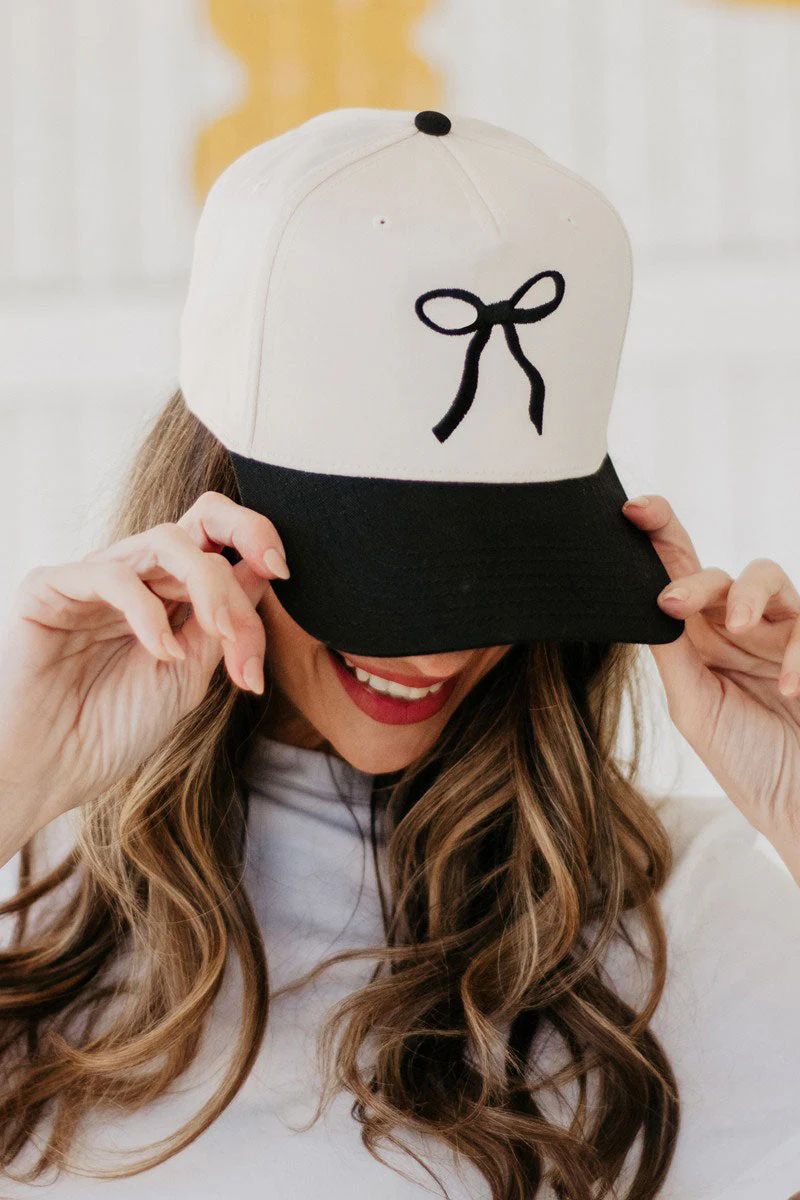 Coquette Bow Vintage Two-Toned Hat - Image 8