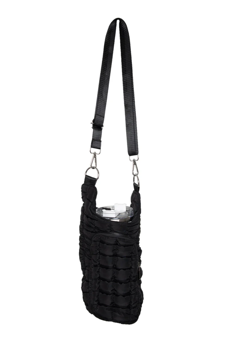 Black Puffer Water Bottle Carrier Bag - Image 3