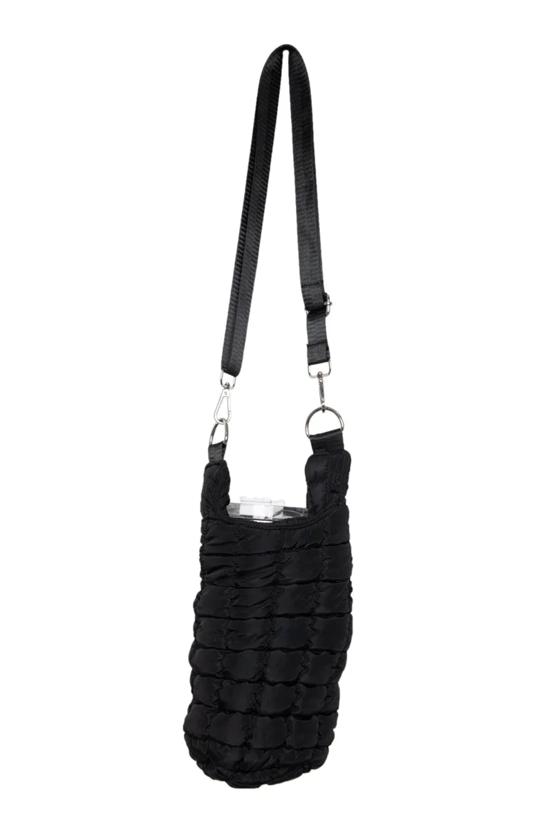 Black Puffer Water Bottle Carrier Bag - Image 4