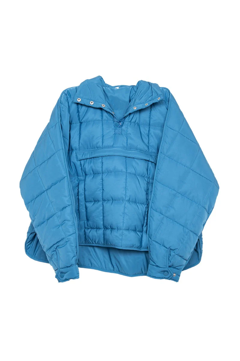 Blue Puffer Pullover for Ladies - Image 3