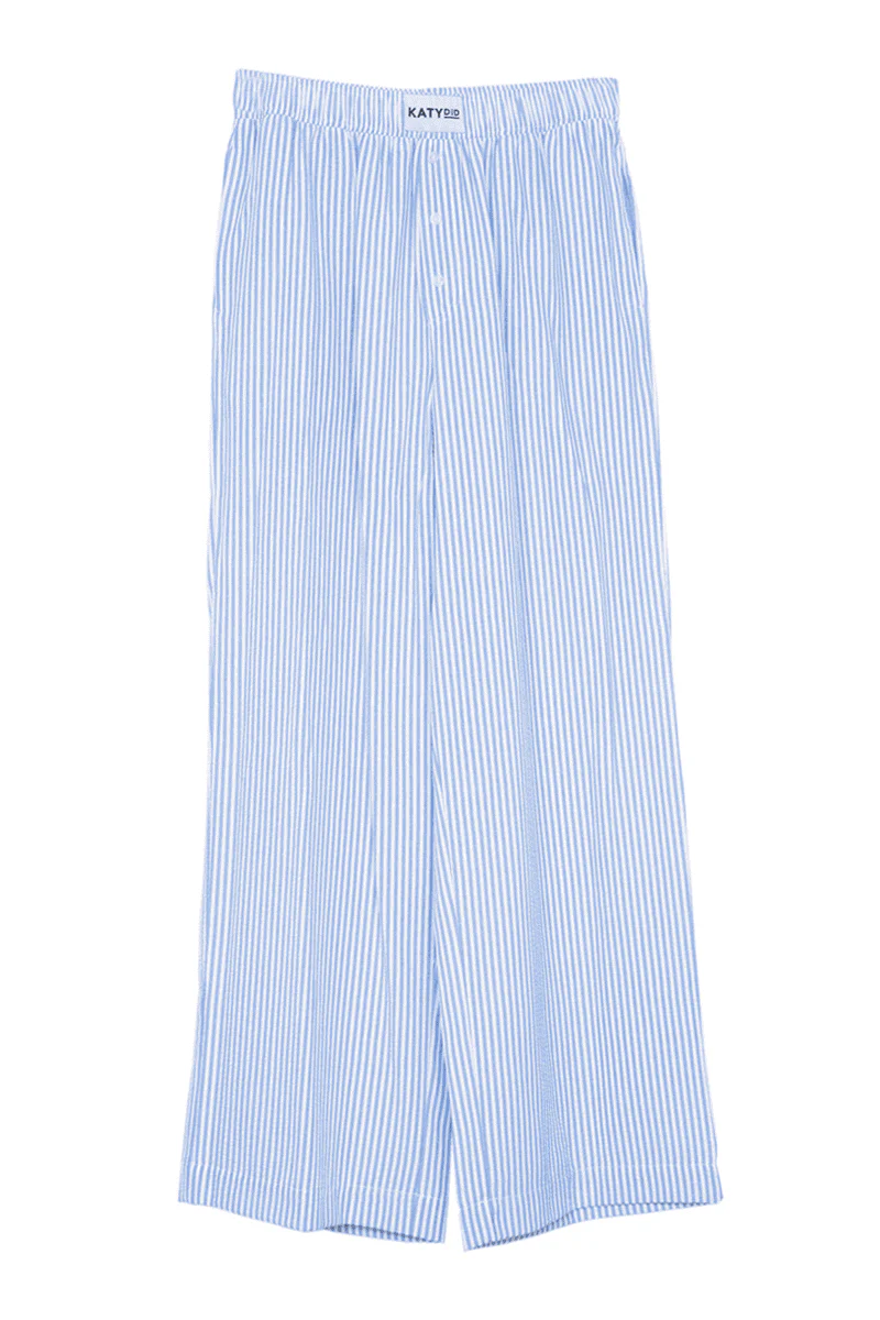 Blue Striped Women's Boxer Pants - Image 4