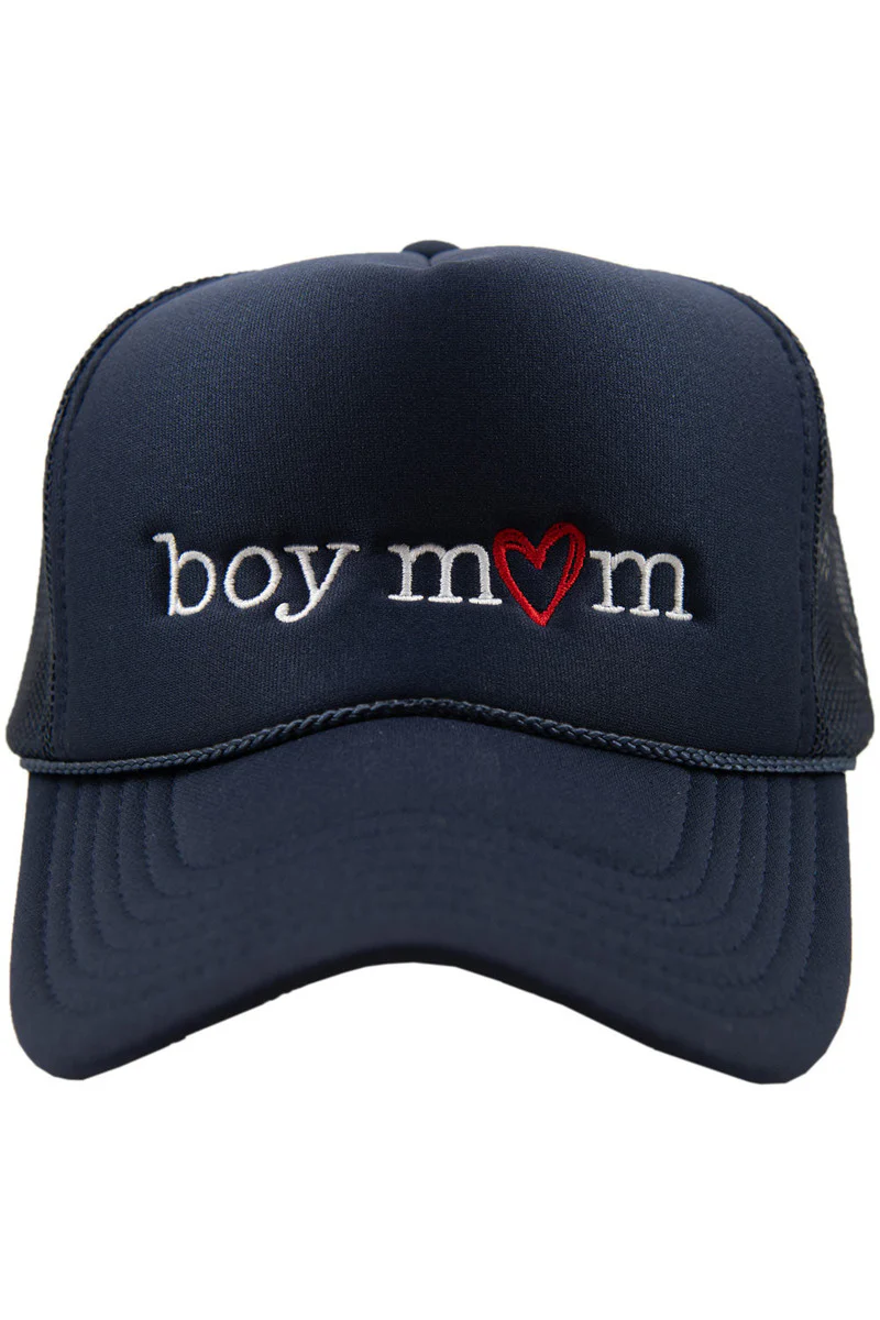 Boy Mom (Red Heart) Cute Foam Hat - Image 3