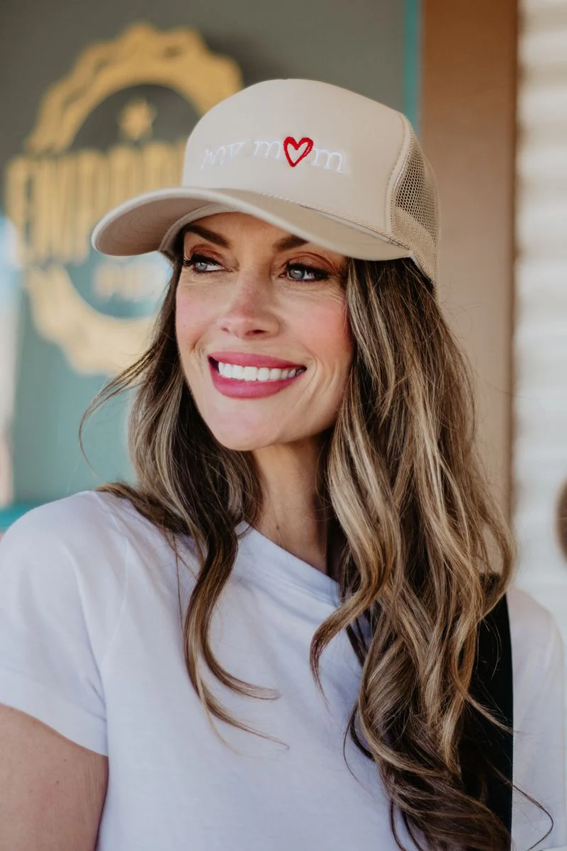 Boy Mom (Red Heart) Cute Foam Hat - Image 4