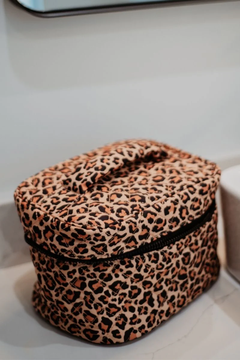 Brown Leopard Makeup Bag Travel - Image 6