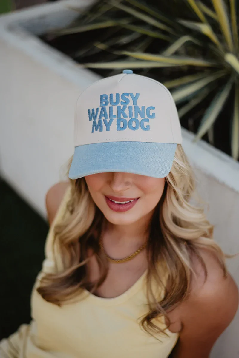 Busy Walking My Dog Vintage Trucker Hats