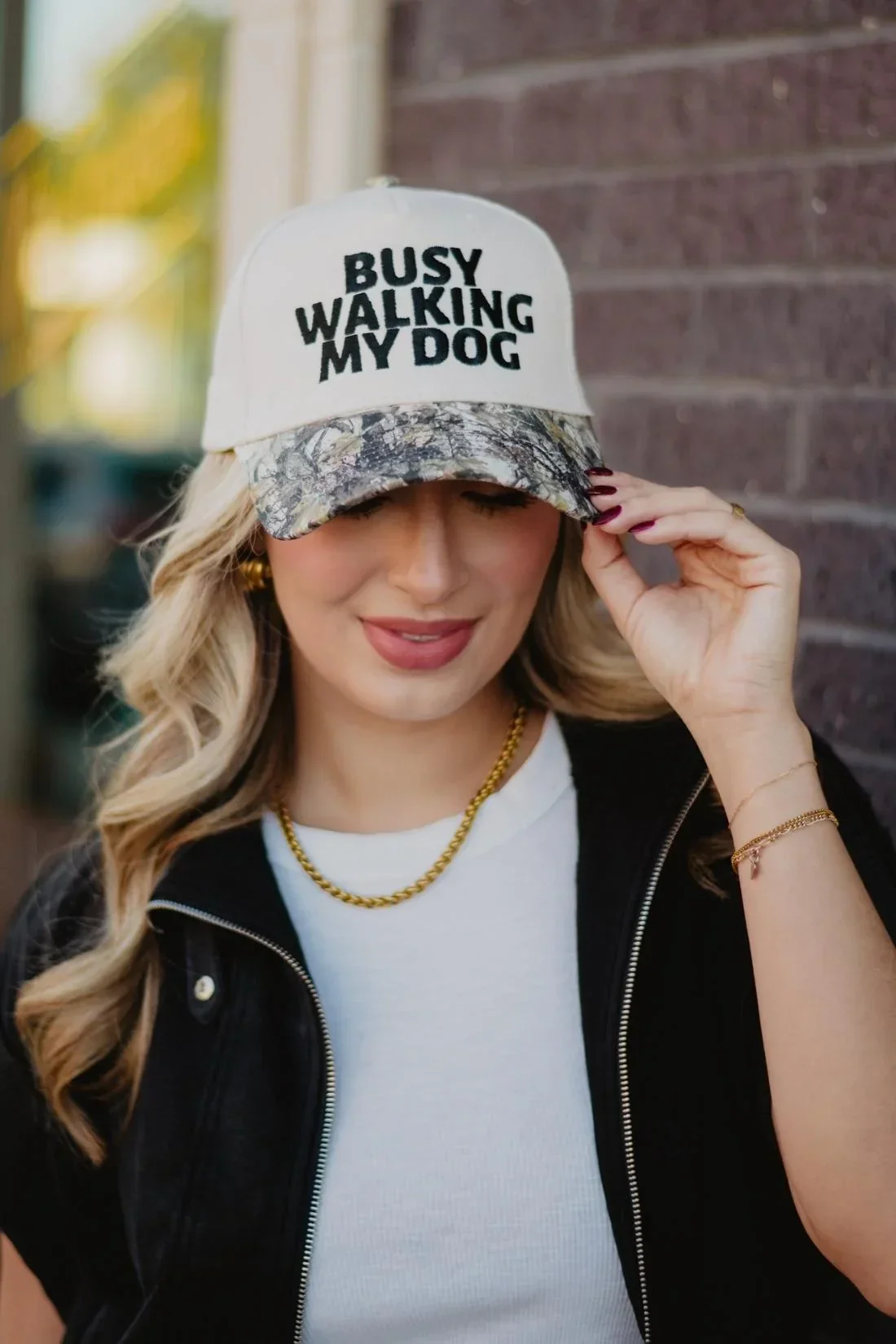 Busy Walking My Dog Vintage Trucker Hats - Image 3