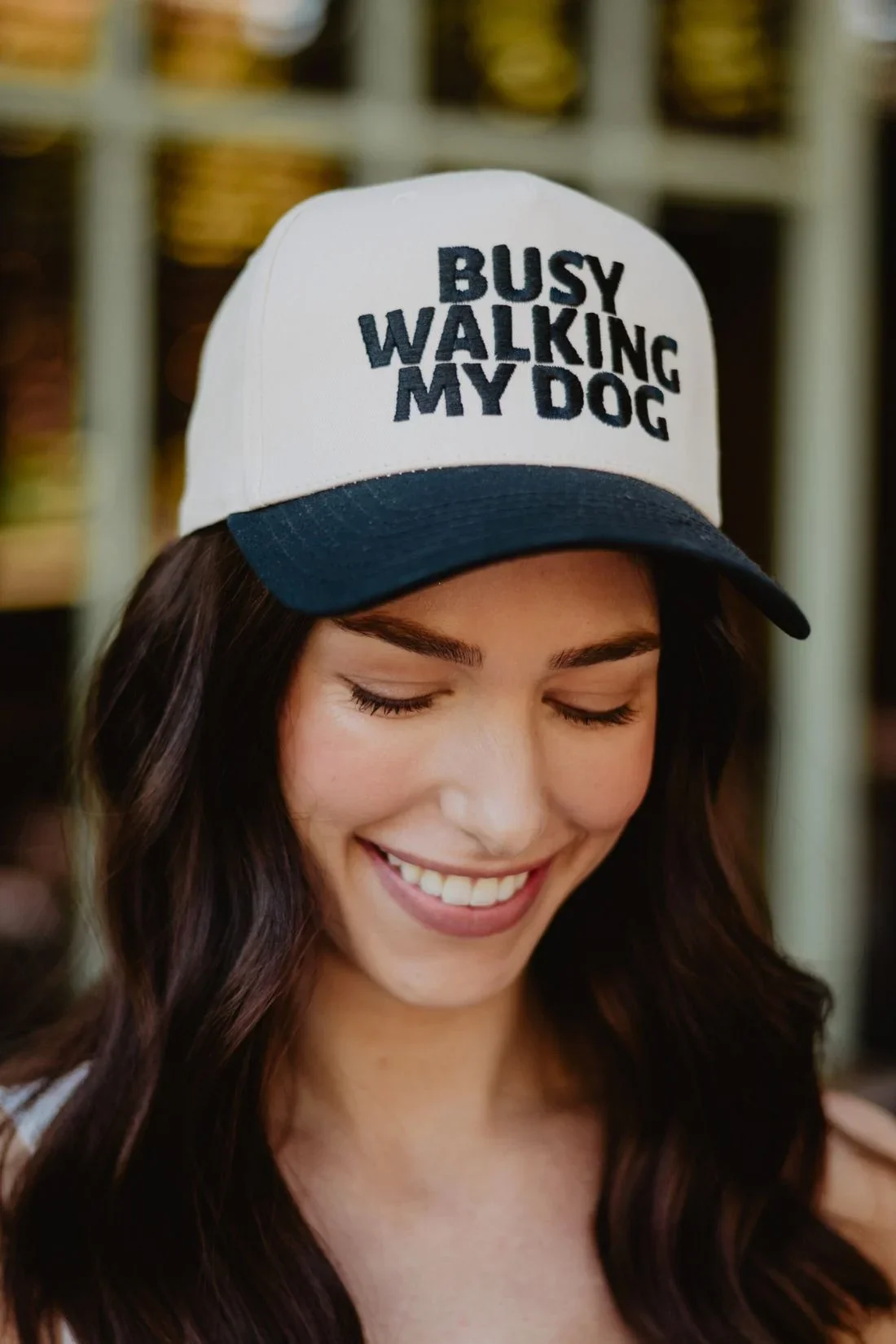 Busy Walking My Dog Vintage Trucker Hats - Image 4