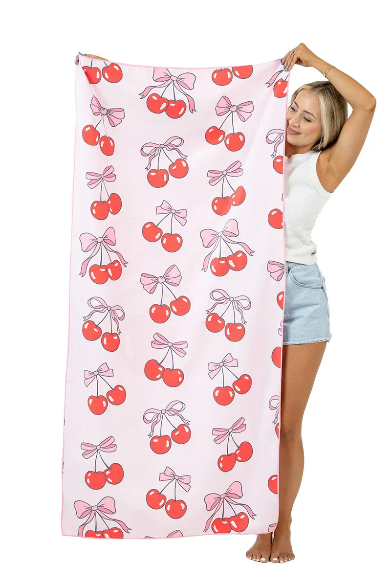 Cherry and Bow Microfiber Reversible Beach Towel - Image 9