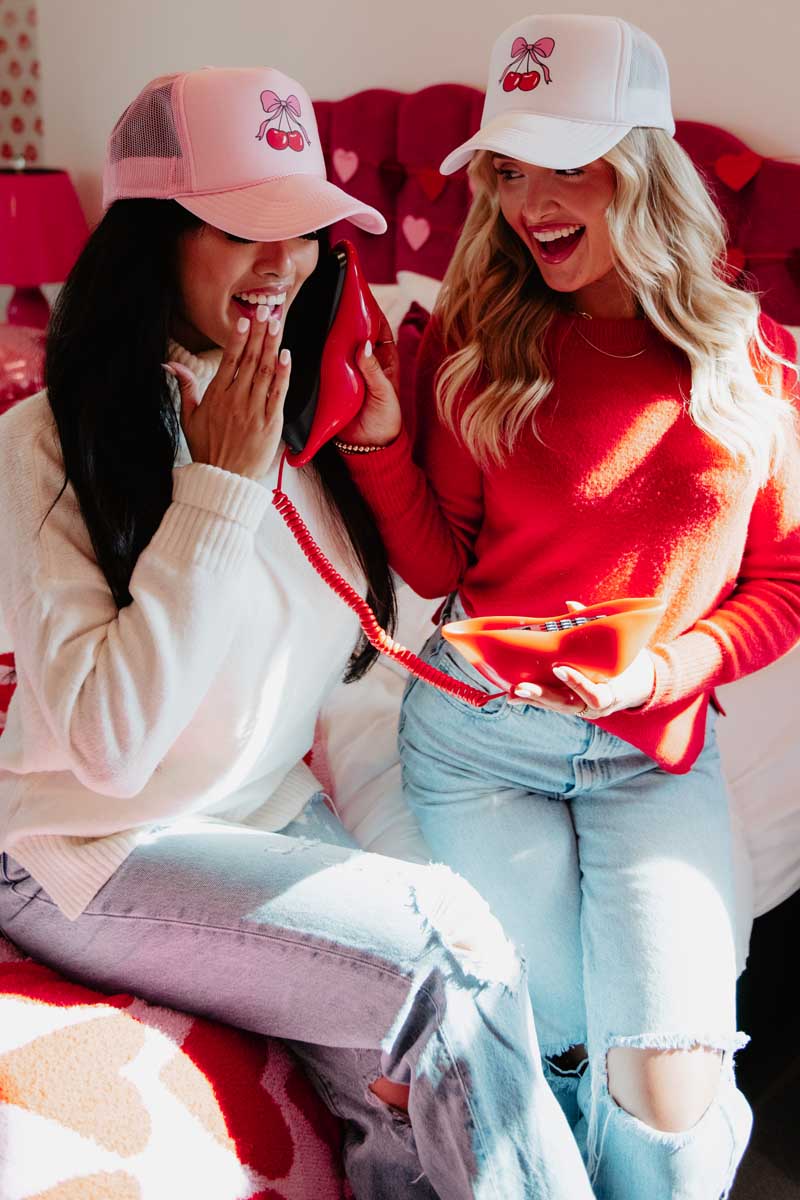 Cherry Bow Foam Mesh Hat - Image 3
