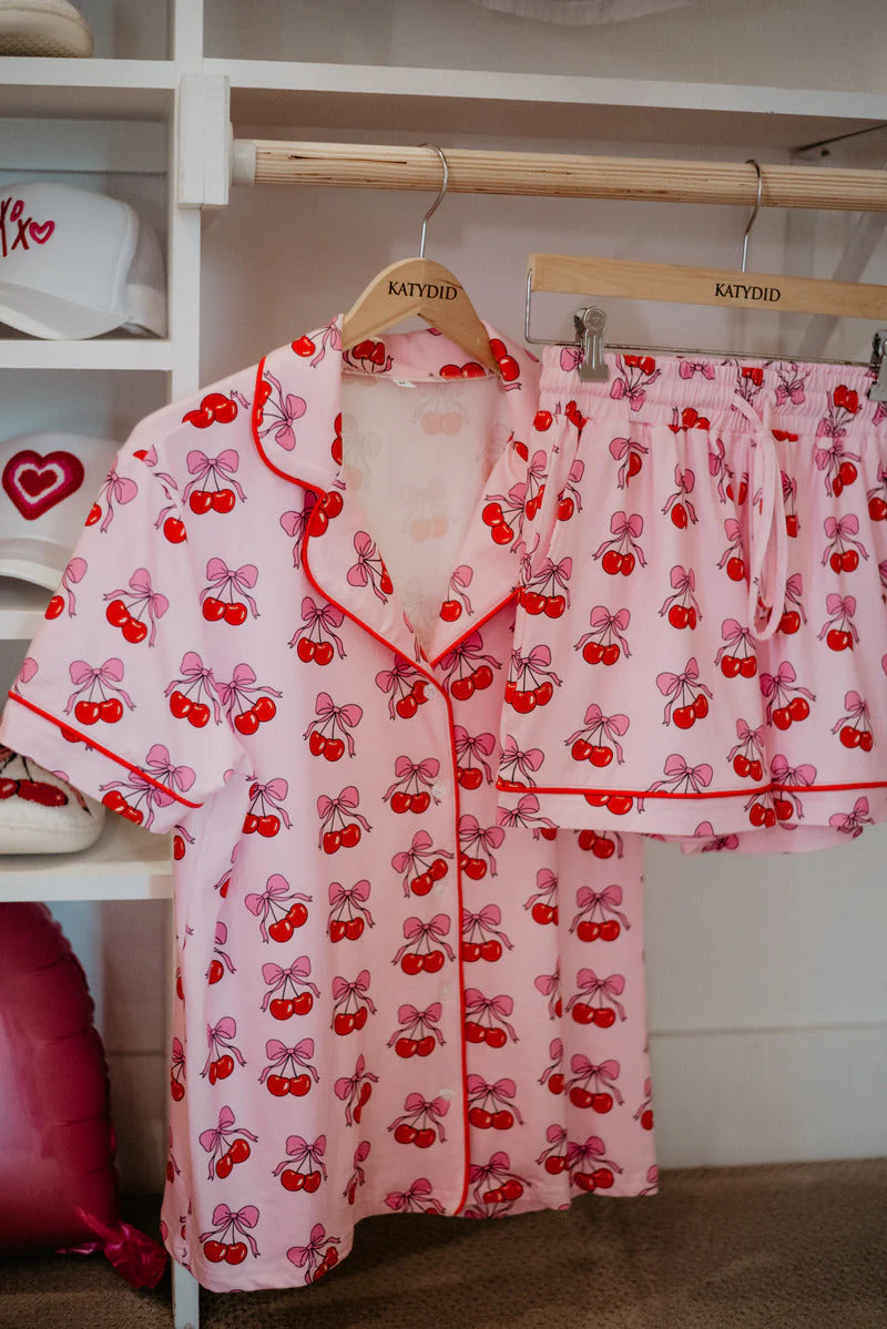 Cherry Bow Repeat Two Piece PJ Set - Image 3