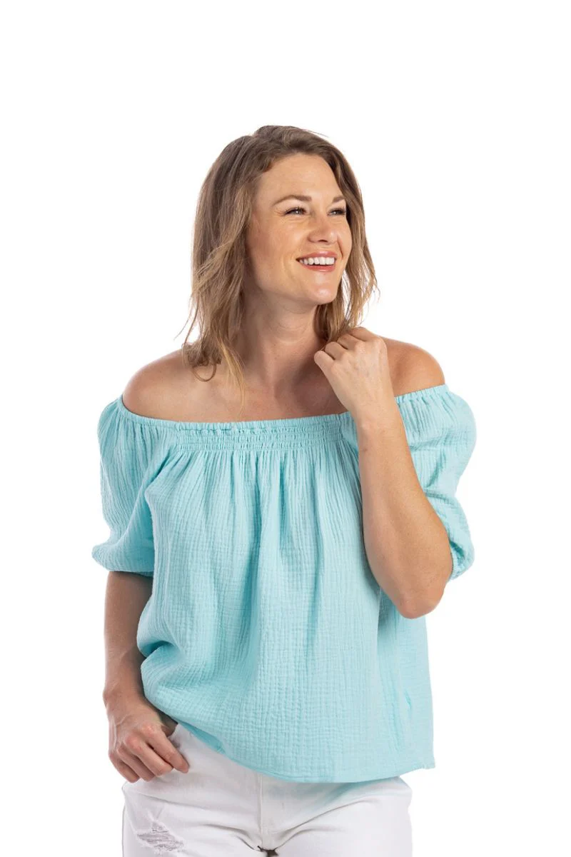 Cotton Gauze Puff Sleeve Blouse - Image 3