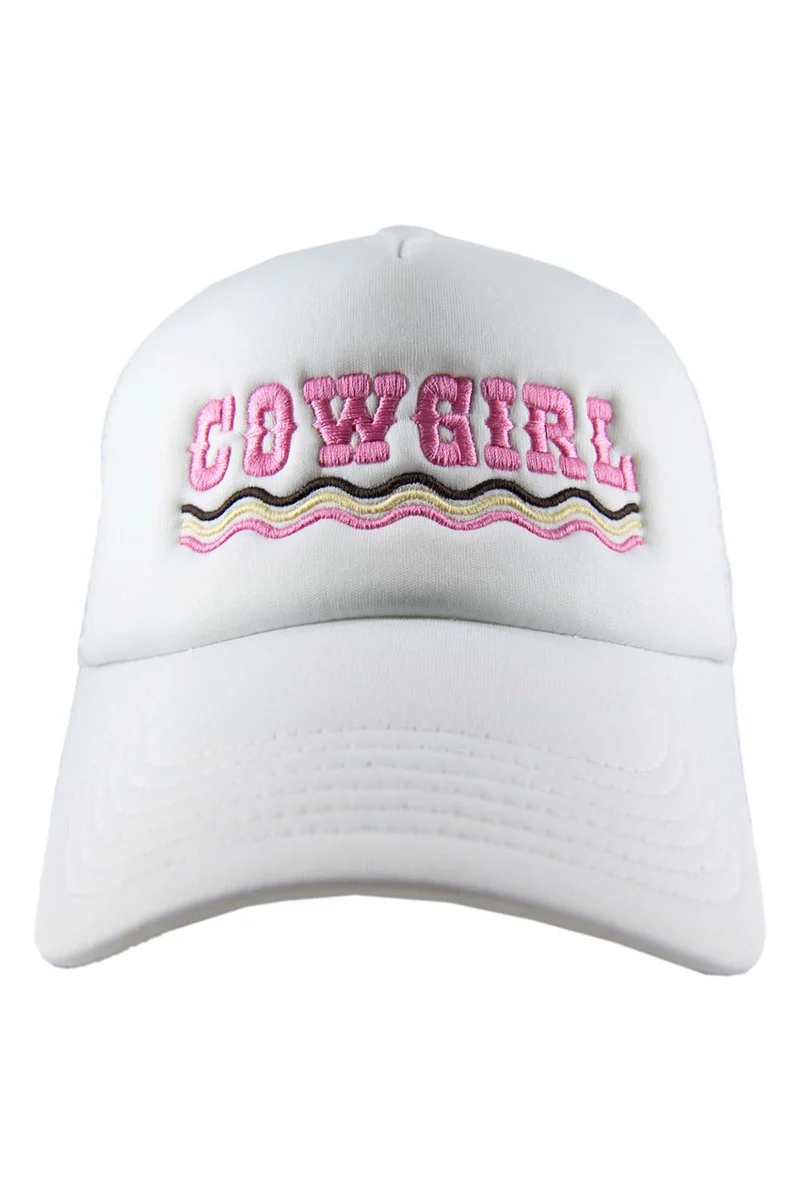COWGIRL Spelled Out Foam Trucker Hat - Image 4