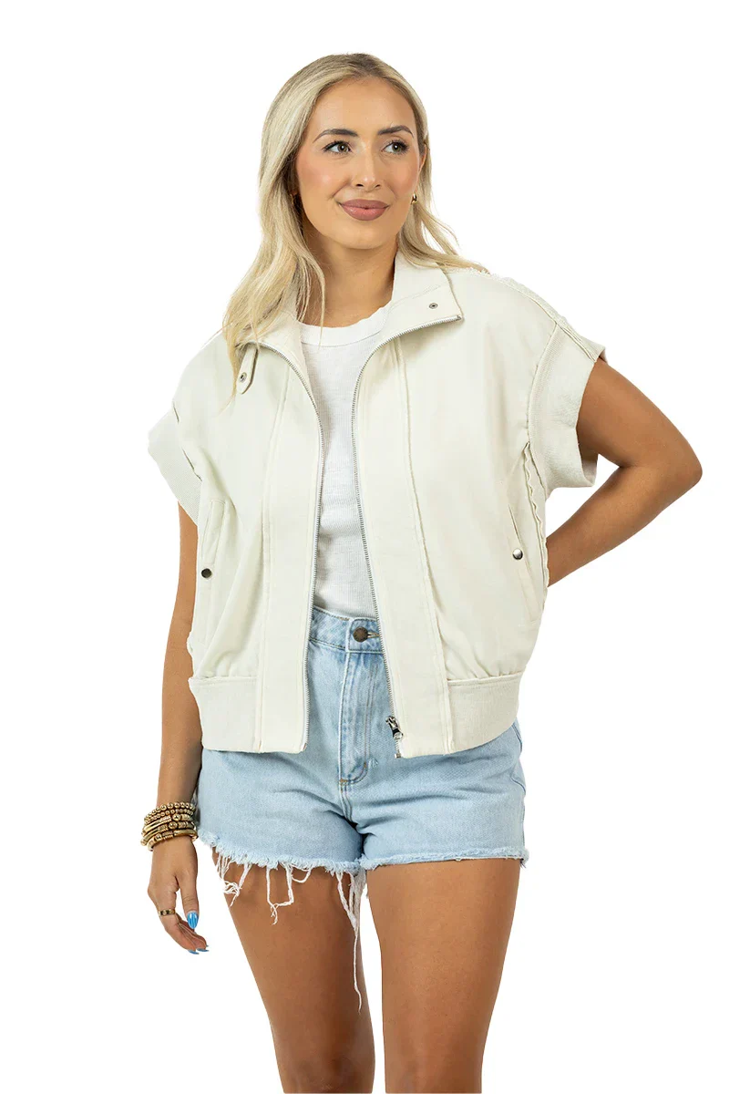 Cream Lightweight Vest Women's - Image 5