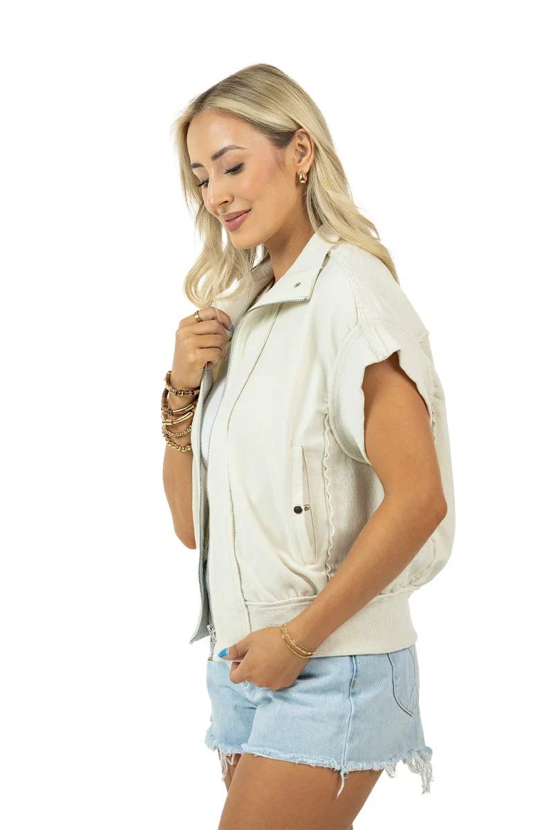 Cream Lightweight Vest Women's - Image 6