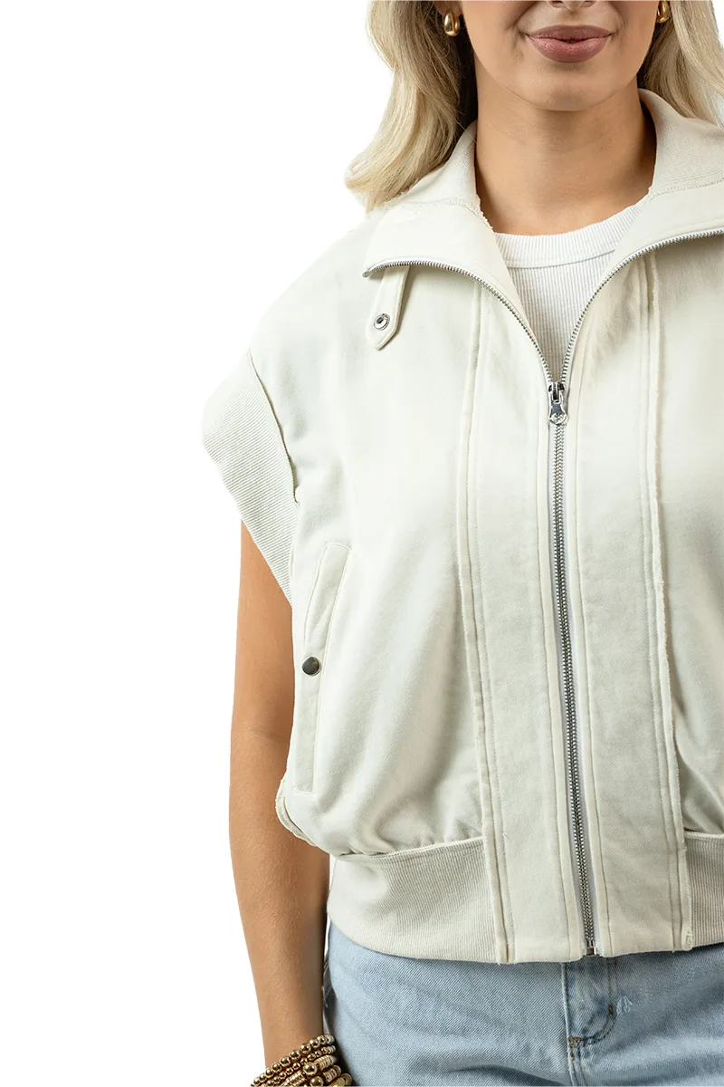 Cream Lightweight Vest Women's - Image 8