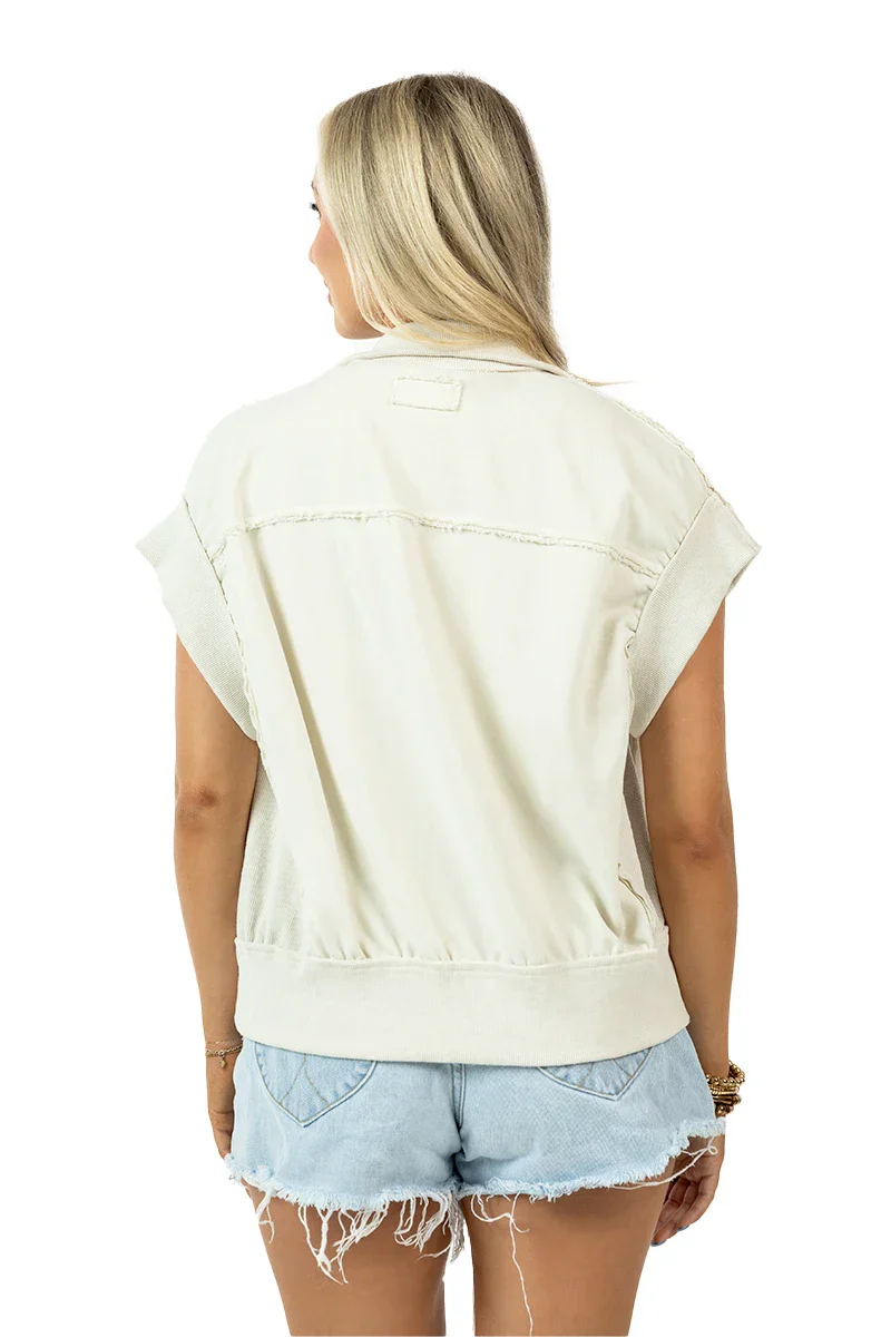 Cream Lightweight Vest Women's - Image 9