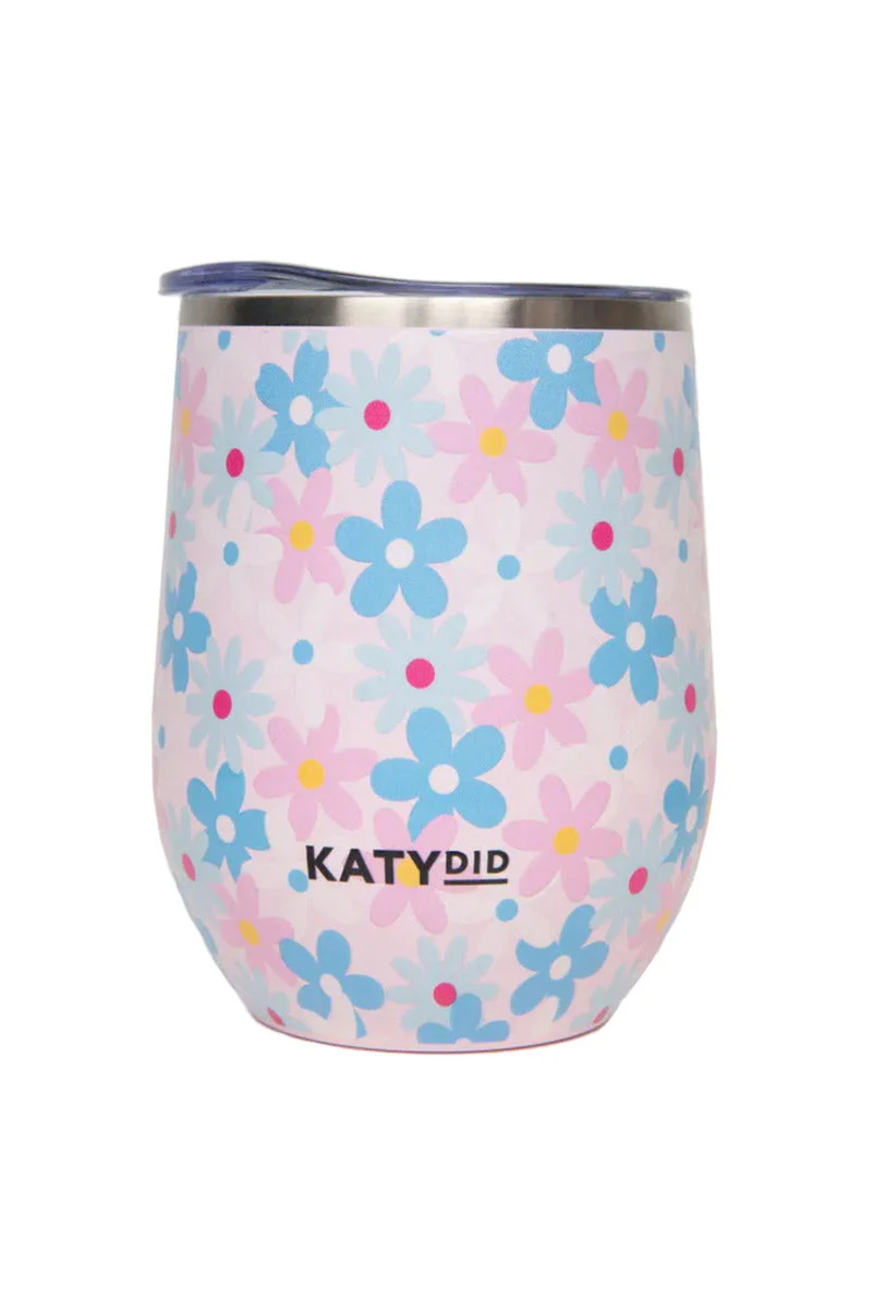 Dainty Florals Pink WINE TUMBLER Cup - Image 3
