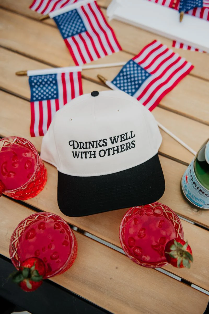 Drinks Well With Others Two-Toned Vintage Hat - Image 4