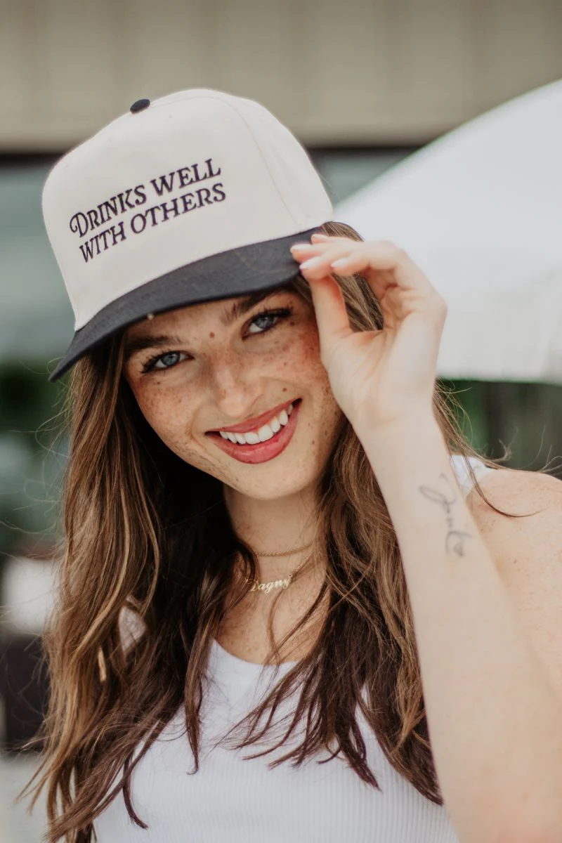 Drinks Well With Others Two-Toned Vintage Hat - Image 5