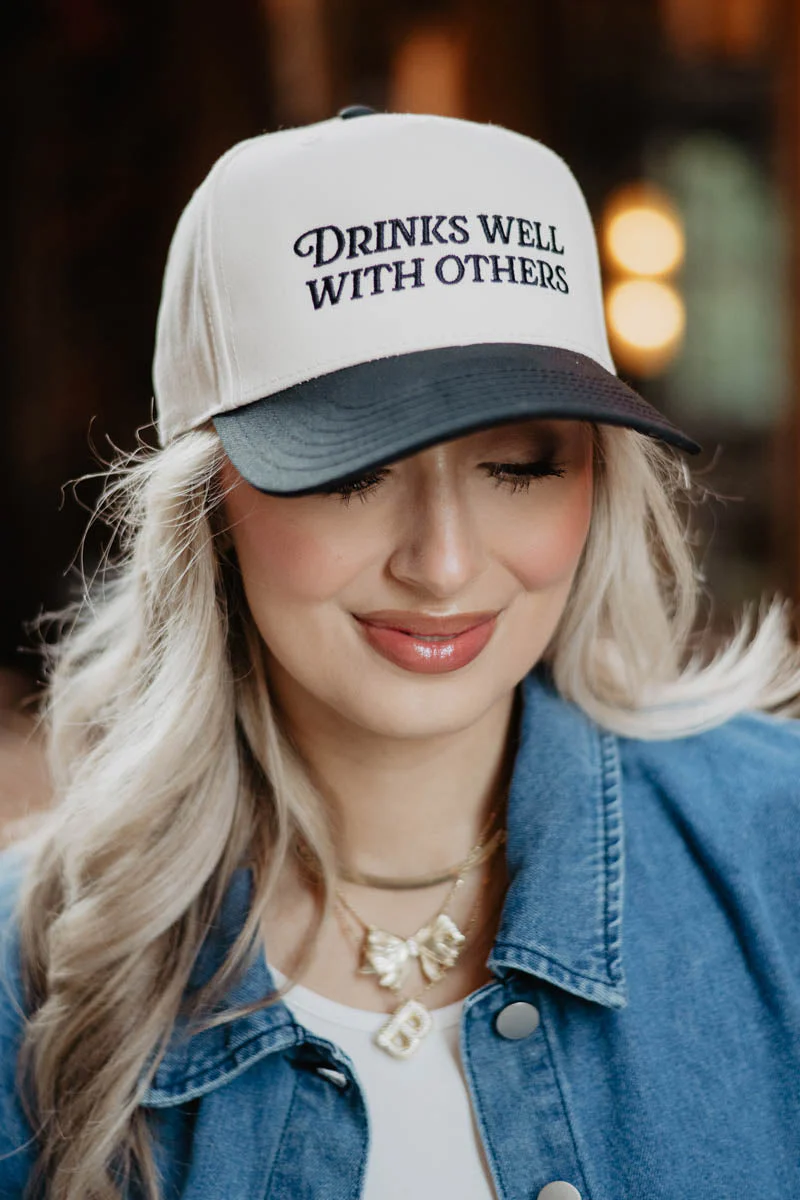 Drinks Well With Others Two-Toned Vintage Hat - Image 6