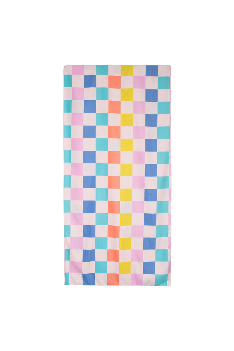 Flowers & Check Quick Dry Reversible Towel - Image 3