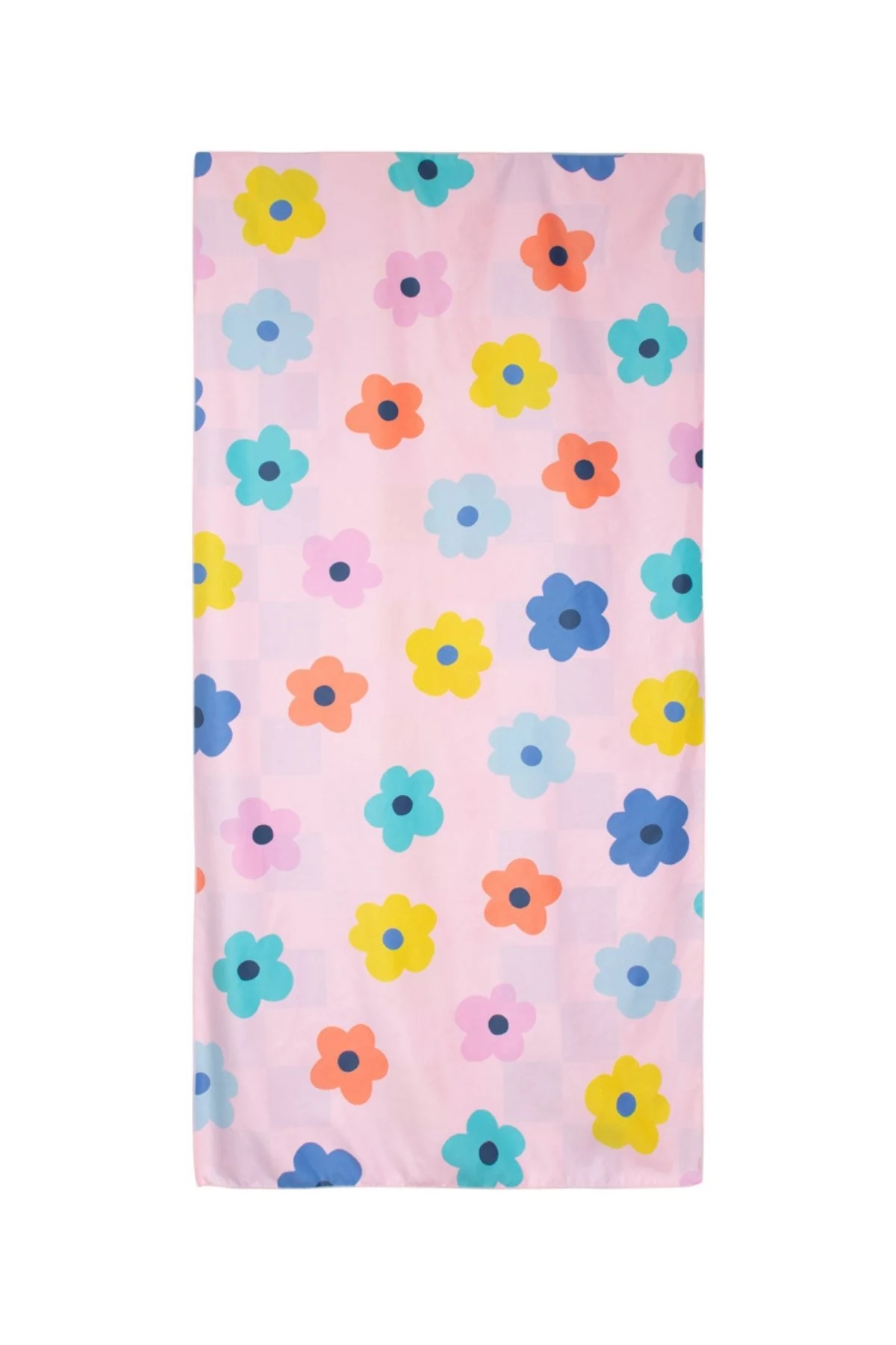 Flowers & Check Quick Dry Reversible Towel - Image 4