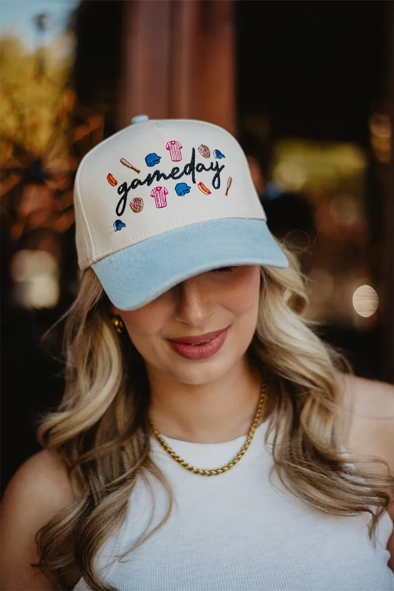 Gameday Baseball Doodles Vintage Trucker Hats for Women - Image 3
