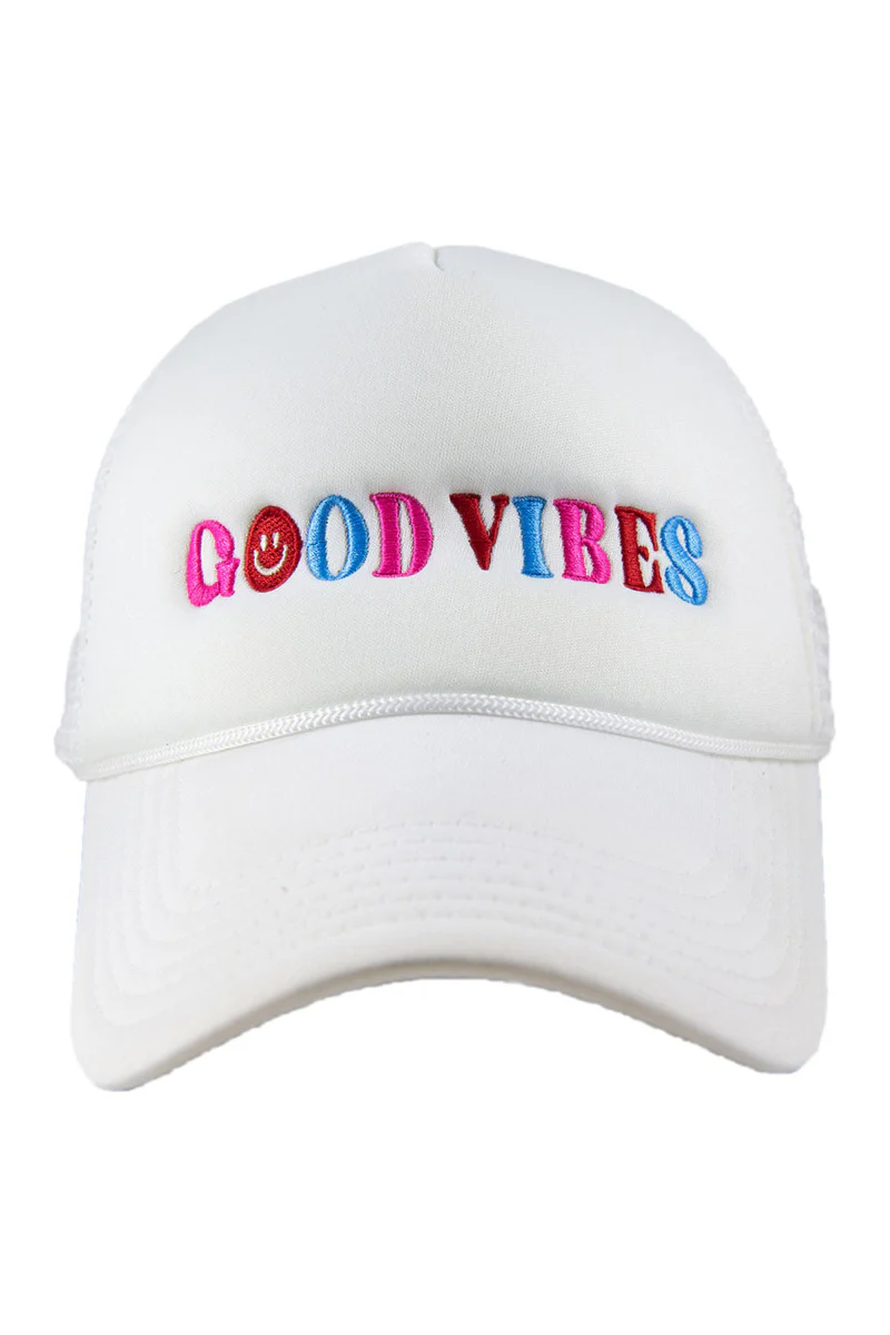 Happy Good Vibes Foam Trucker Hat - Image 3