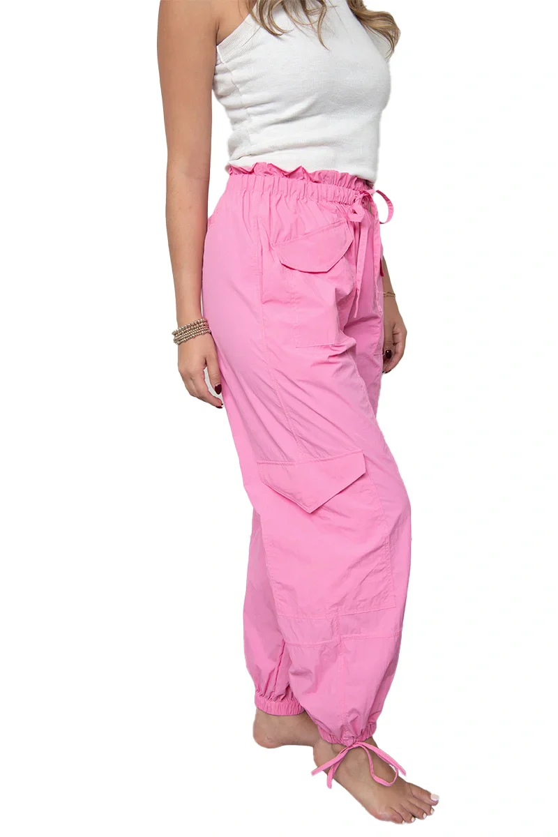 Hot Pink Lightweight Joggers Women - Image 3