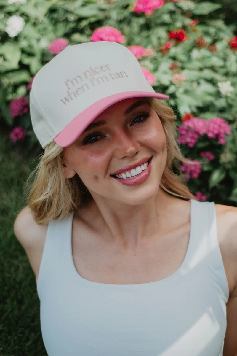 I'm Nicer When I'm Tan Funny Two-Toned Vintage Hats - Image 12