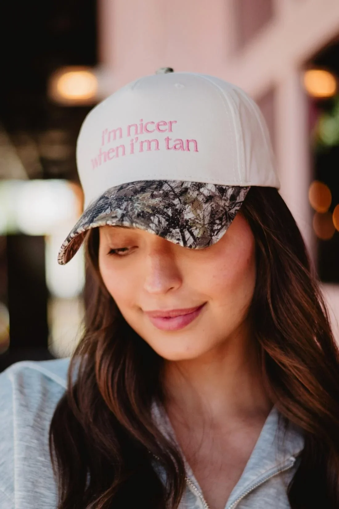 I'm Nicer When I'm Tan Funny Two-Toned Vintage Hats - Image 3