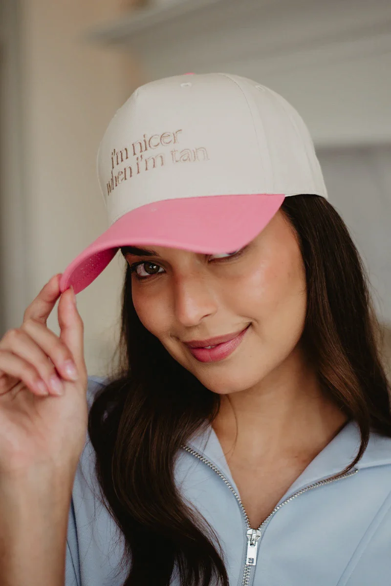 I'm Nicer When I'm Tan Funny Two-Toned Vintage Hats - Image 6