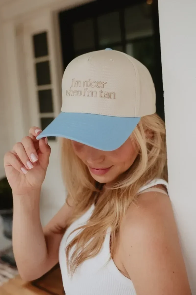 I'm Nicer When I'm Tan Funny Two-Toned Vintage Hats - Image 7