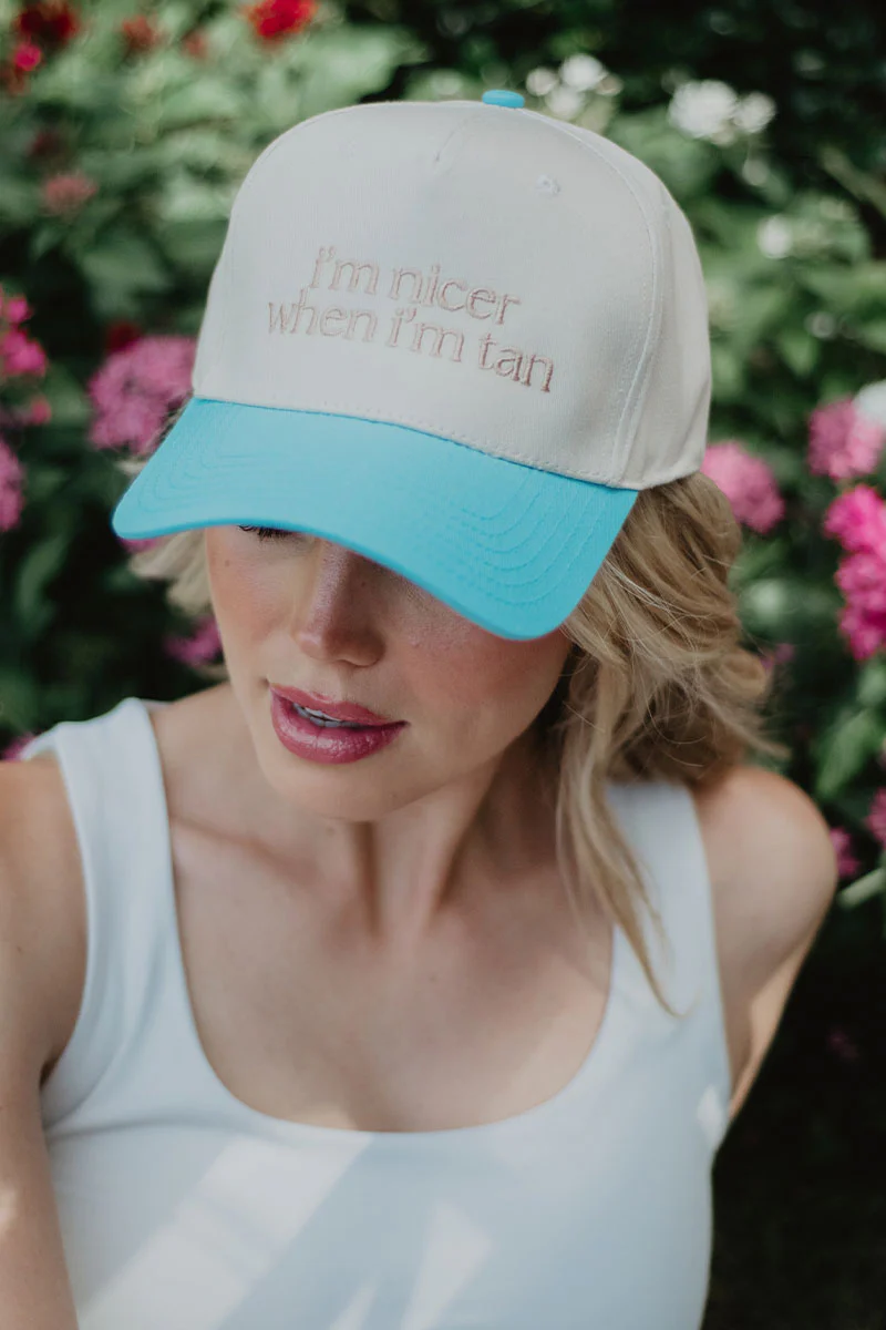 I'm Nicer When I'm Tan Funny Two-Toned Vintage Hats - Image 9