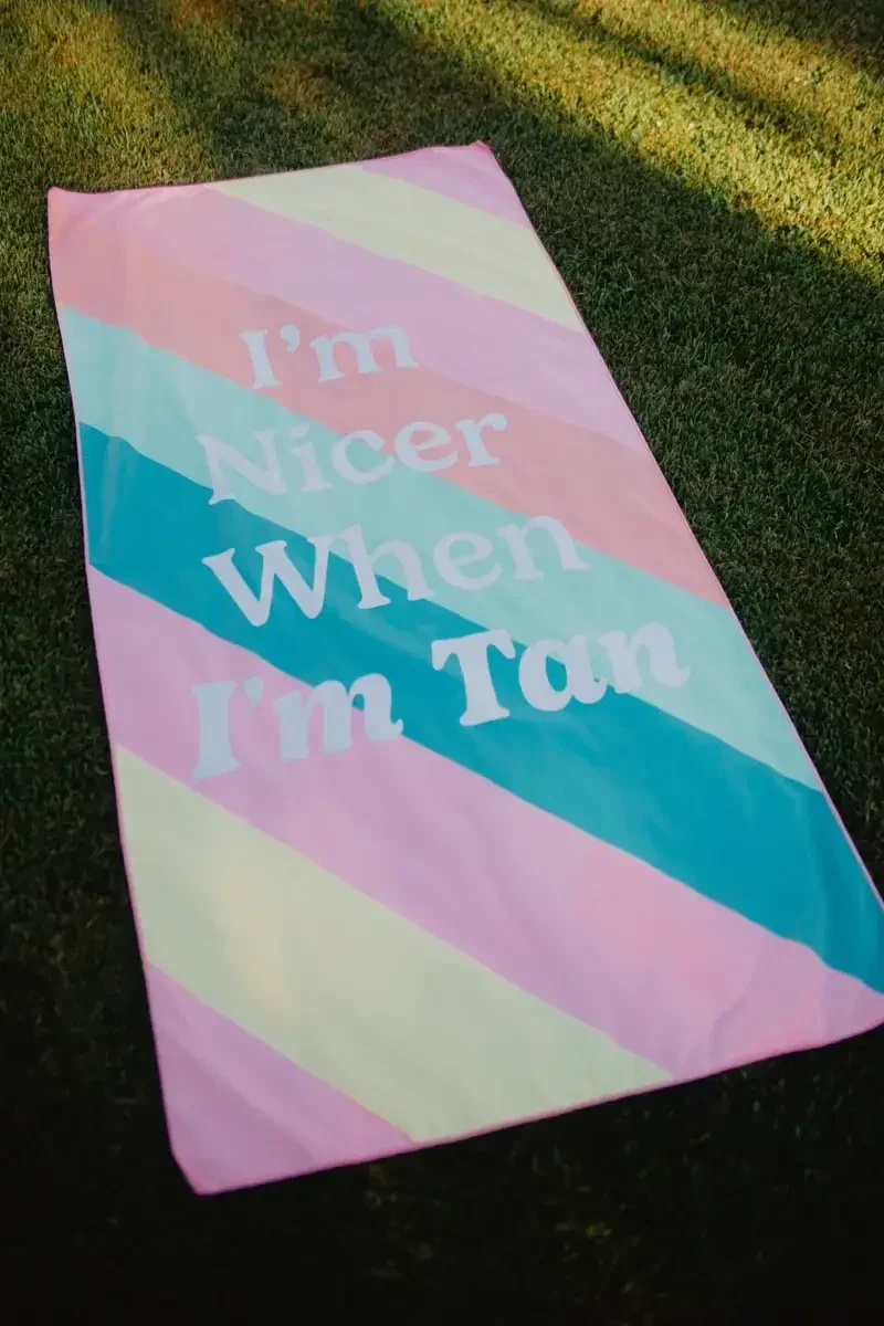 I'm Nicer When I'm Tan Reversible Pool Towel - Image 3