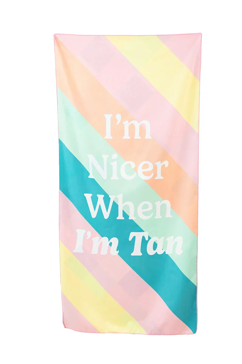 I'm Nicer When I'm Tan Reversible Pool Towel - Image 5