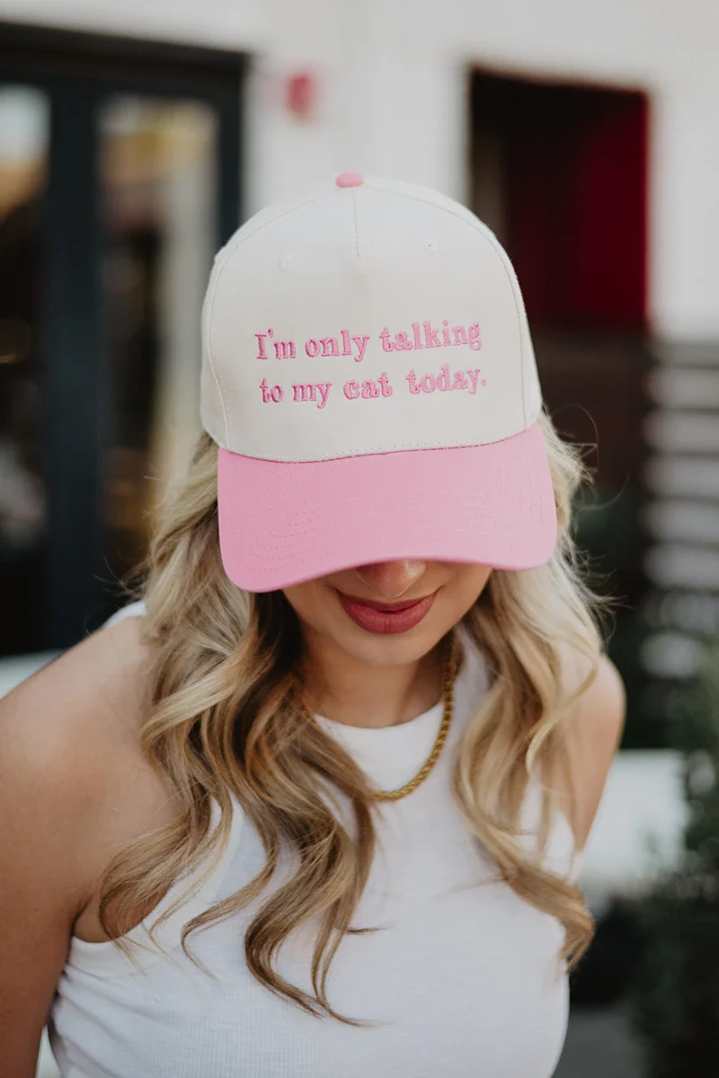 I'm Only Talking To My Cat Today Trucker Hats Vintage - Image 4