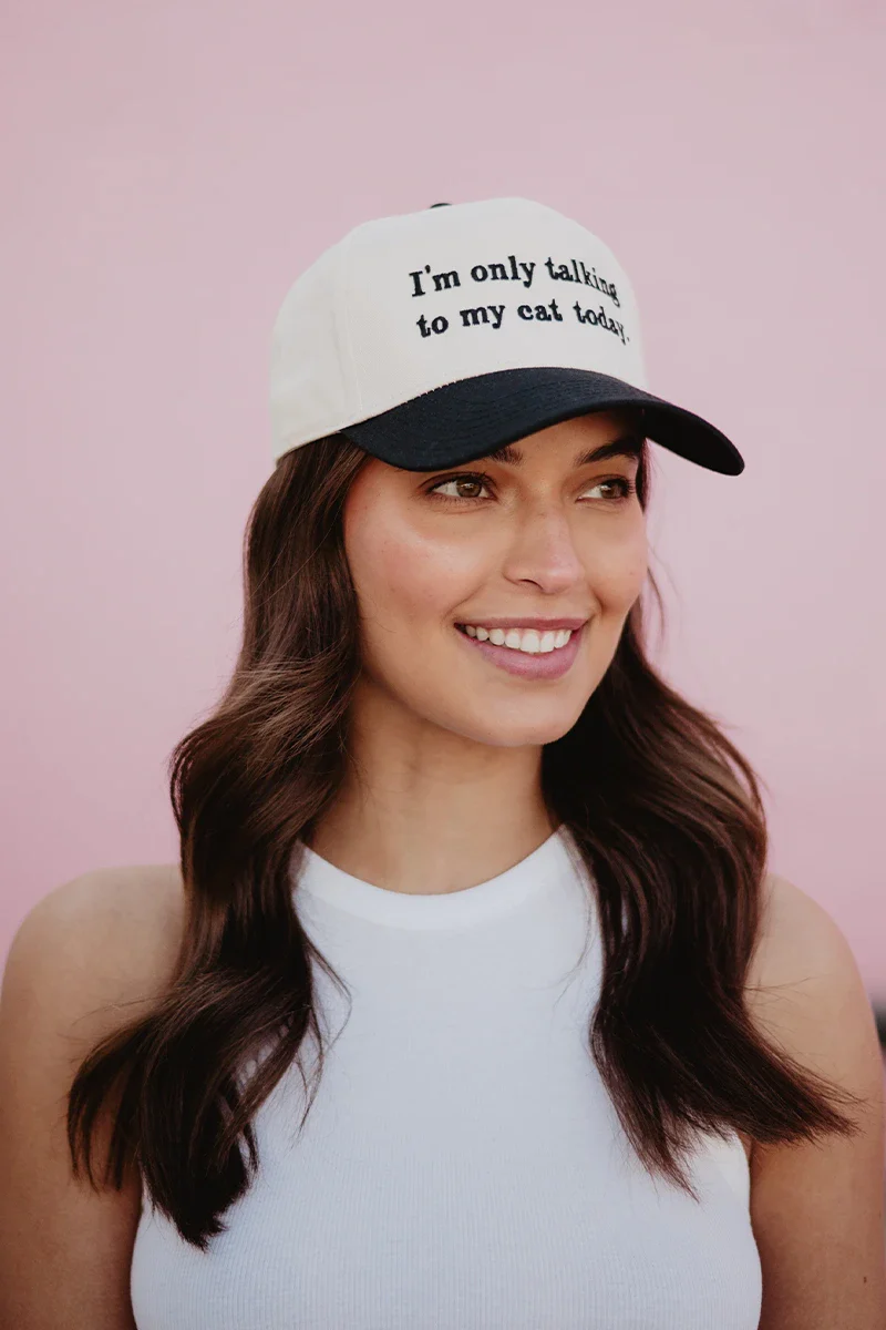 I'm Only Talking To My Cat Today Trucker Hats Vintage - Image 5