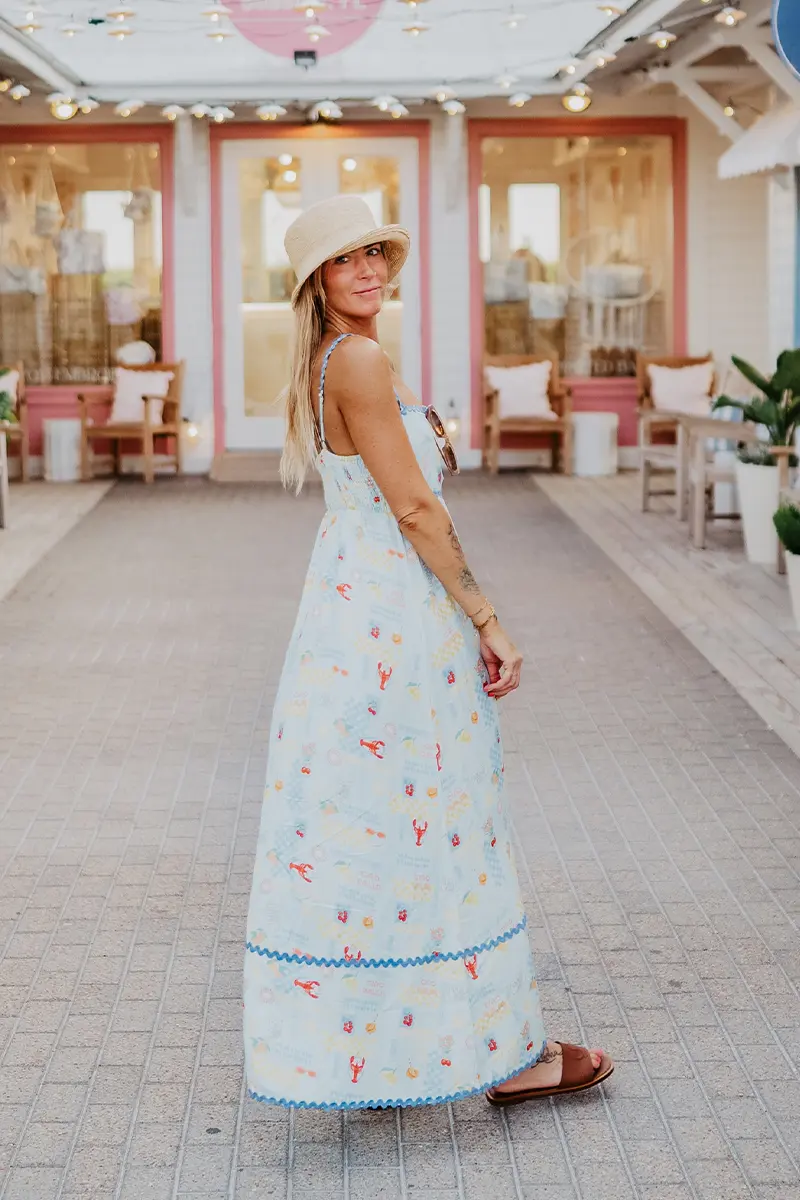 Italian Summer (Light Blue) Linen Maxi Dress - Image 5