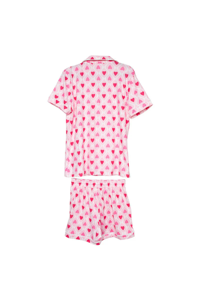 Light and Hot Pink Hearts Design Pajama Set - Image 6