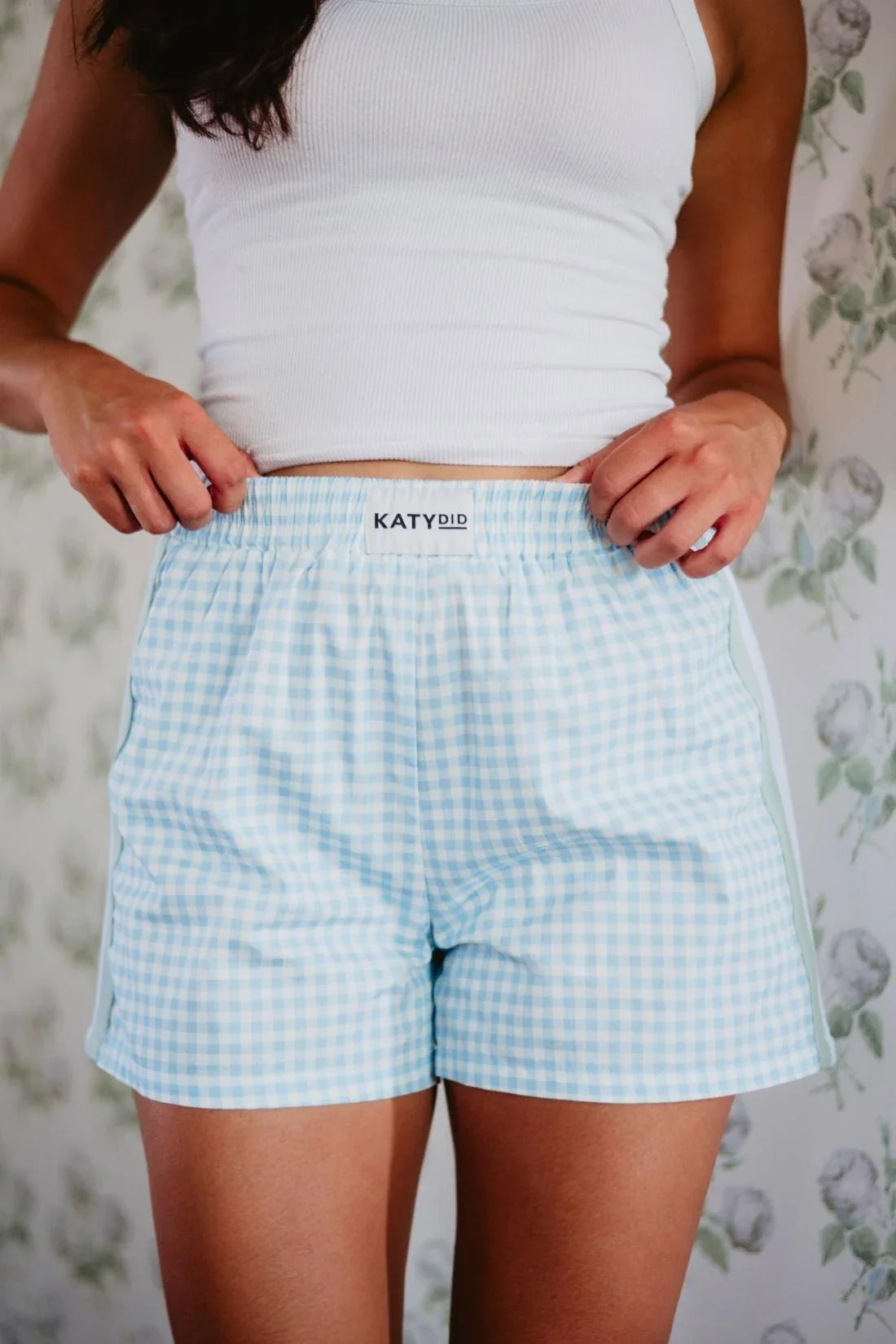 Light Blue Plaid Boxers Female